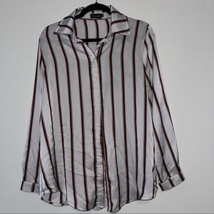 PrettyLittleThing Silky Striped Button Down